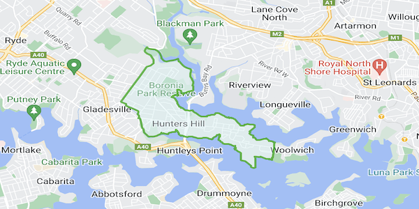 Hunters Hill Map