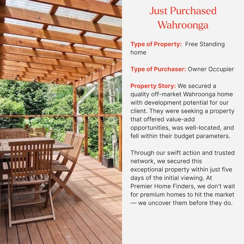 Wahroonga famiy home purchased by Premier Home Finders