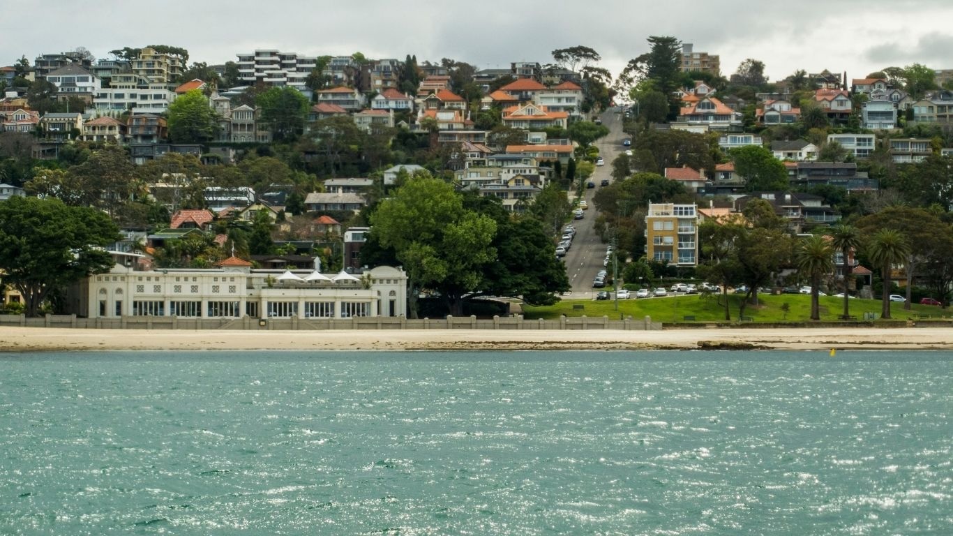 A landscape view of Mosman and Balmoral Beach